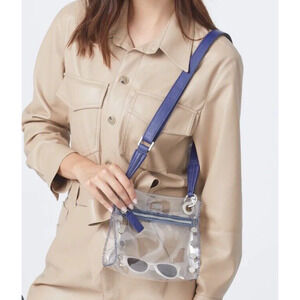 Hammitt Tony SML Clear Stadium Approved Bag Indigo Blue Strap Zip